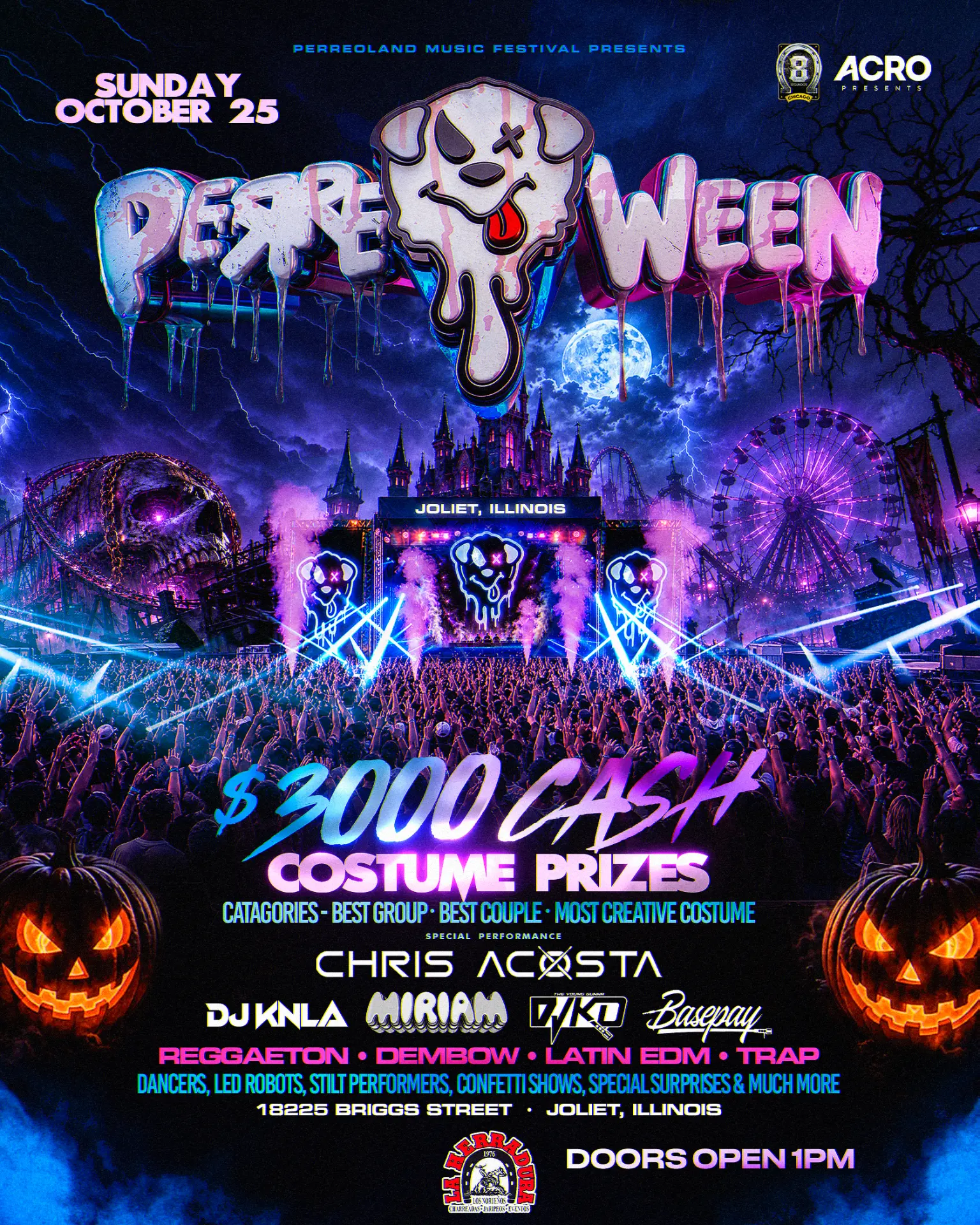 PerreoWeen flyer — Sunday October 25, Joliet